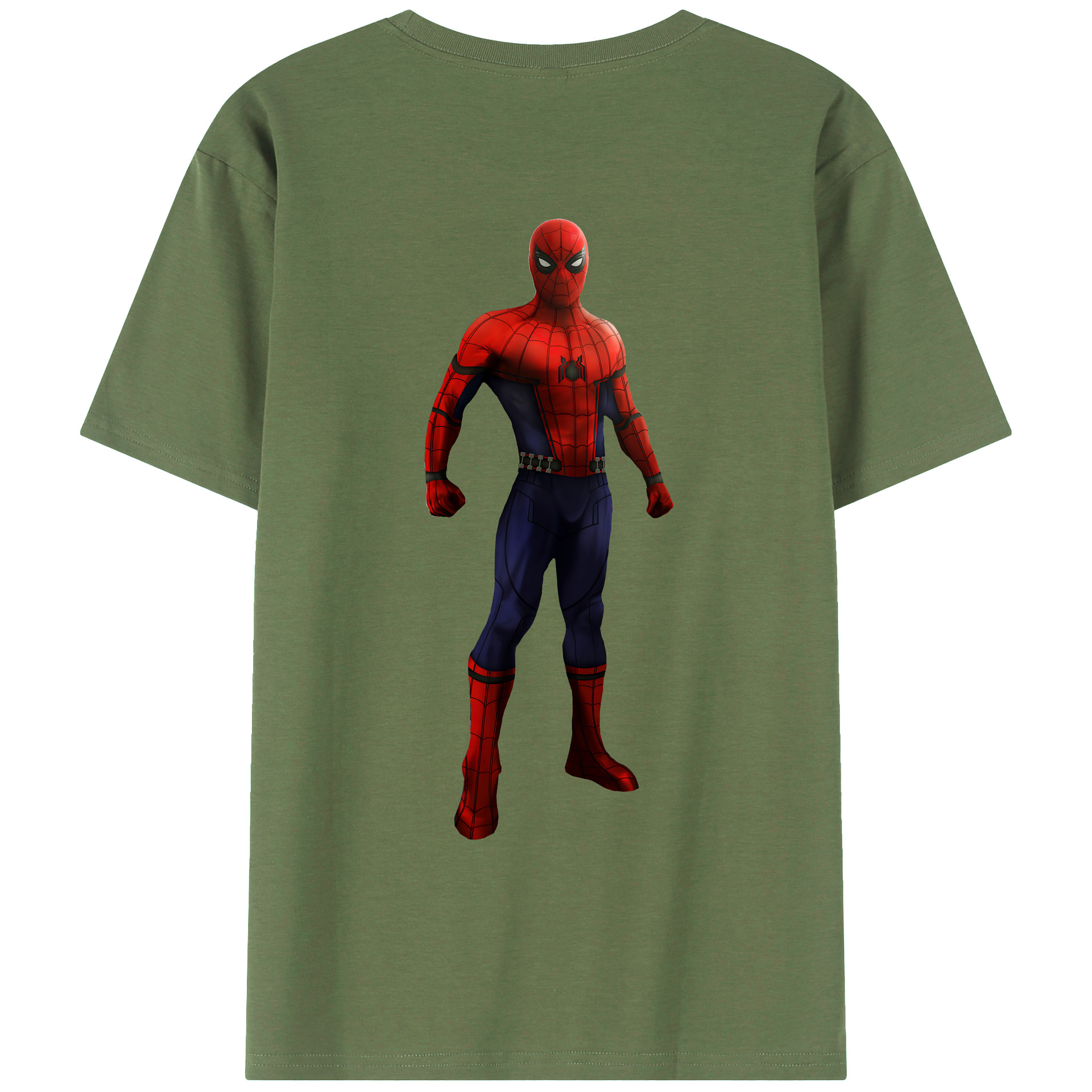 （画像用） Spider Man スパイダーマン 綿100％ メンズ半袖Tシャツ（バックプリント） 通気性